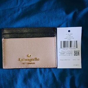 LOW START Kate Spade Black and Cream Card Holder BRAND NEW WITH TAG
